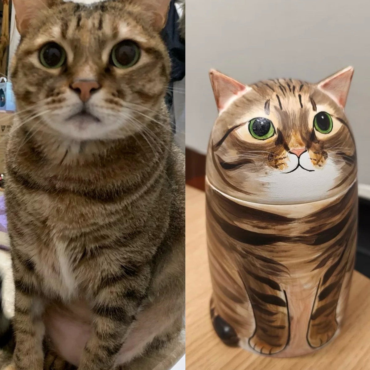 Custom Pet Memorial Urn – Hand-Painted From Your Pet’s Photo
