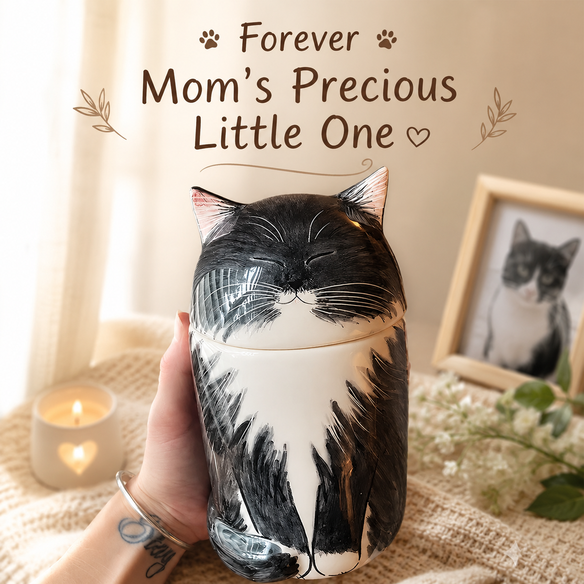 Custom Pet Memorial Urn – Hand-Painted From Your Pet’s Photo