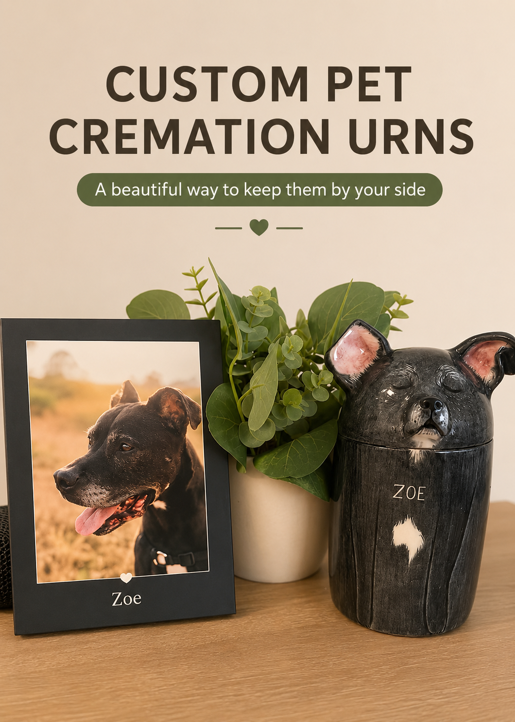 Custom Pet Memorial Urn – Hand-Painted From Your Pet’s Photo