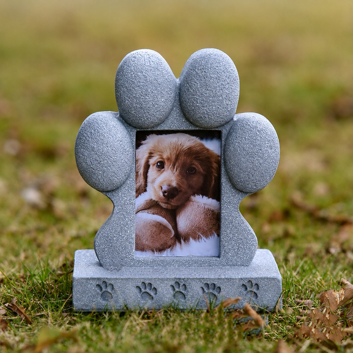 Personalized Pet Memorial Stone with Photo Frame