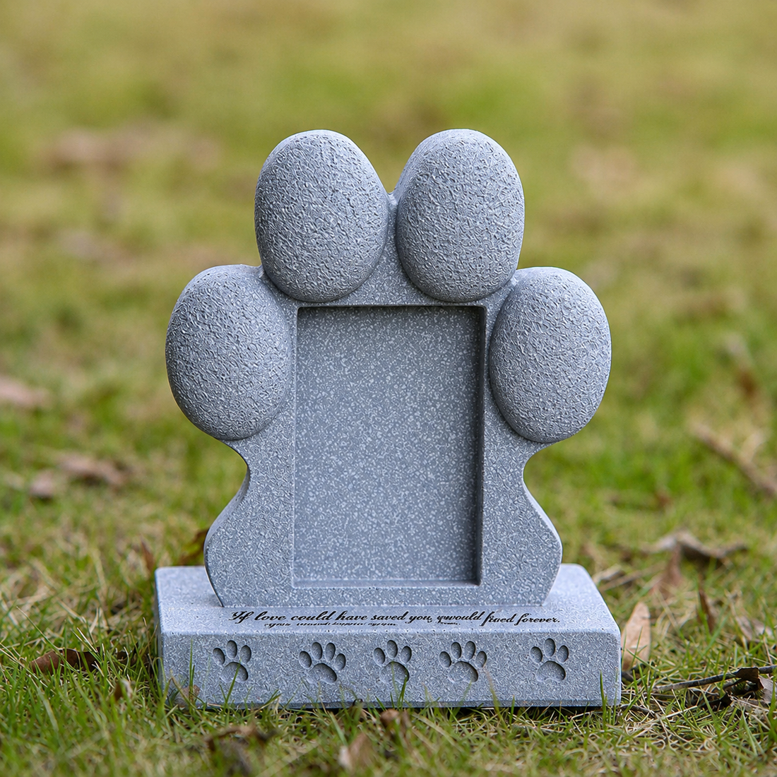 Personalized Pet Memorial Stone with Photo Frame
